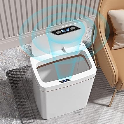 Smart Sensor Dustbin 25L – Automatic Touchless Trash Can with Infrared Sensor | Rechargeable Waste Bin with Lid for Home, Kitchen, Bathroom, Office (White)