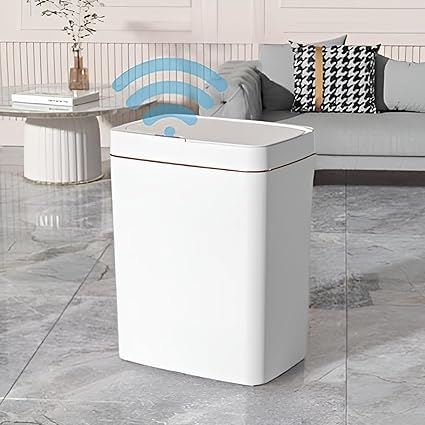 Smart Sensor Dustbin 25L – Automatic Touchless Trash Can with Infrared Sensor | Rechargeable Waste Bin with Lid for Home, Kitchen, Bathroom, Office (White)